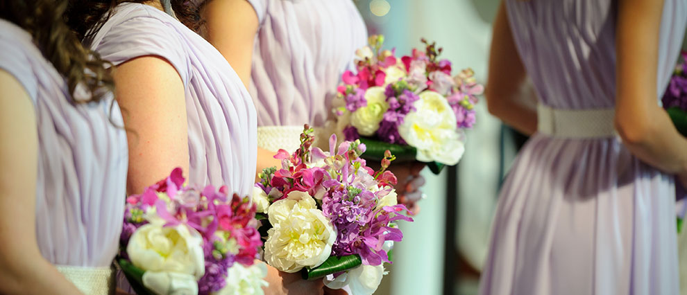 Bridal Party holding Bouquet