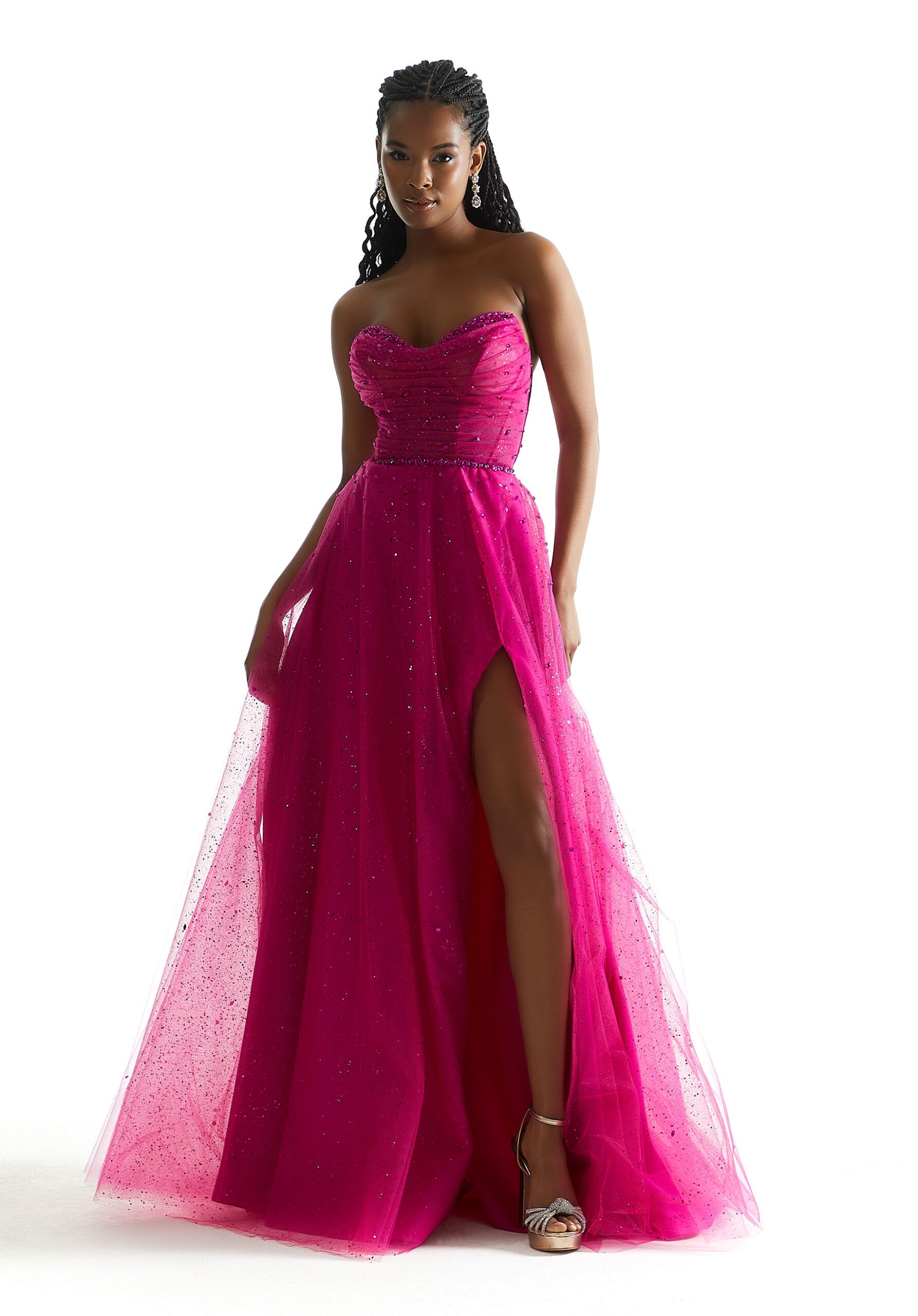 Sparkly, a line prom dress